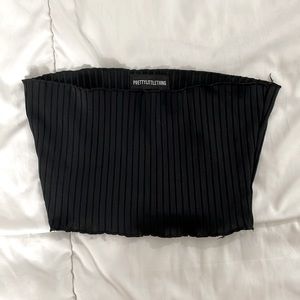 Pretty Little Thing Black Tube Top Crop Top